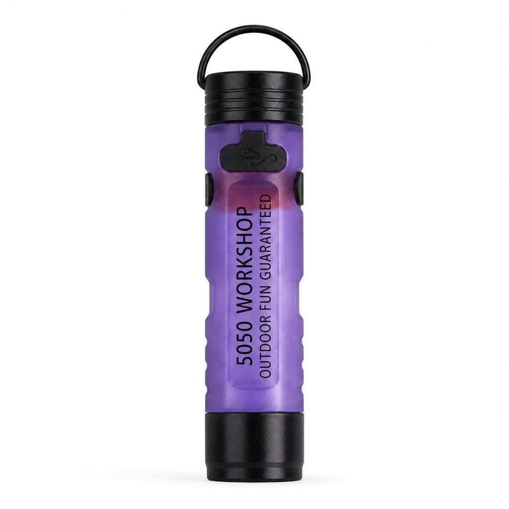Mini 5050 Rechargeable LED Pocket Flashlight Clip-On Hat Light Keychain Torch Portable Work Lamp for Camping Hiking Outdoor Use Zpaxo Purple