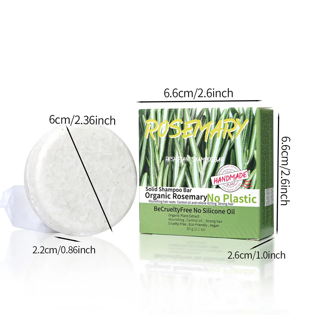 60g Natural fragrance rosemary shampoo soap, handmade soap oil control and dandruff removal soap for both men and women Zpaxo