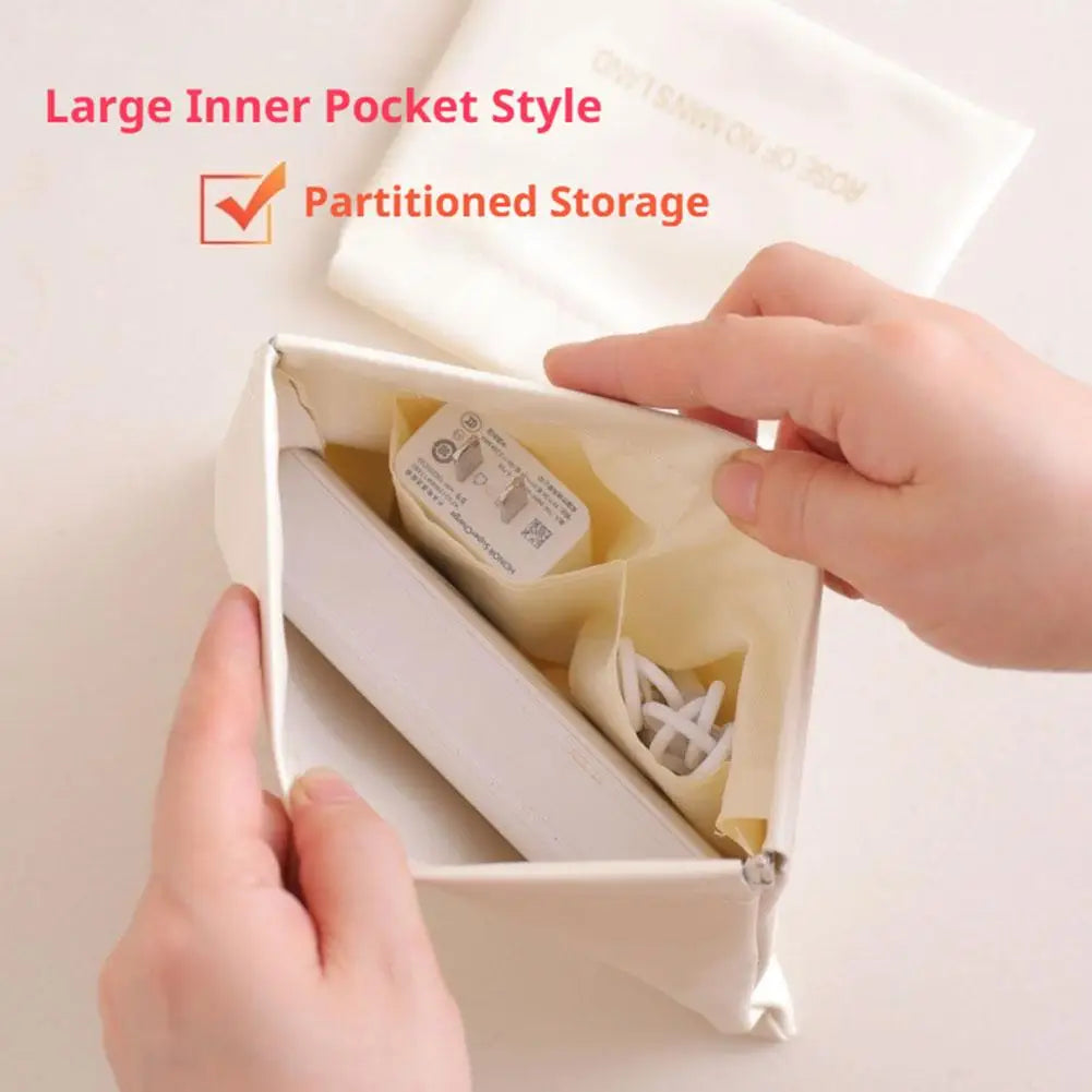 Automatic Closed Purse Bag PU Leather Cosmetic Purse Mini Earphone Charging Cable Storage Bag Organizer Pouch Travel Makeup Zpaxo