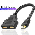 1080P HDMI 1 to 2 Splitter Adapter – Male to 2 Female Y Cable HDMI Splitter Adapter Zpaxo 1pcs