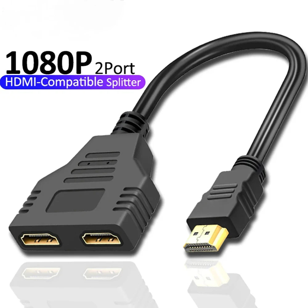1080P HDMI 1 to 2 Splitter Adapter – Male to 2 Female Y Cable HDMI Splitter Adapter Zpaxo 1pcs