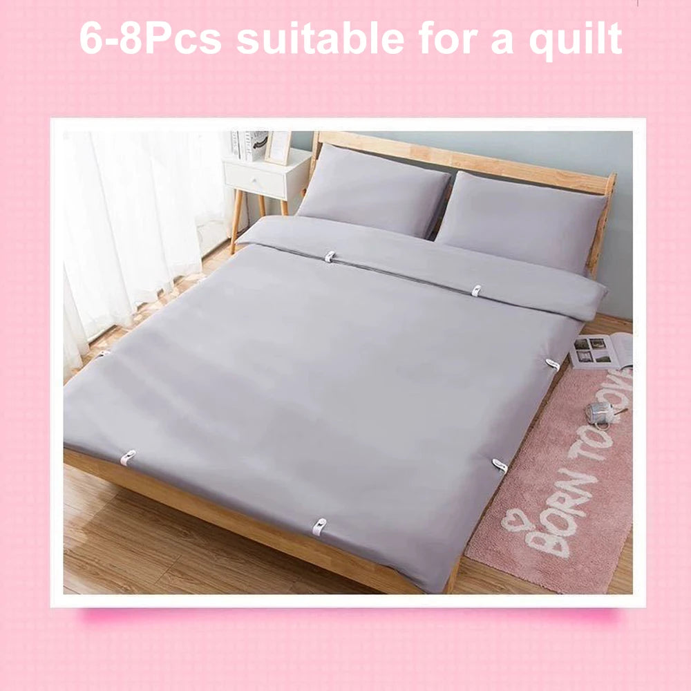 6-Pack Bed Sheet Clips & Quilt Fasteners | Non-Slip Duvet Clamps