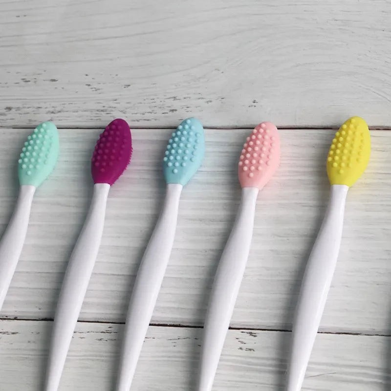 6 Colors Silicone Multifunction Wash Face Exfoliating Blackhead Cleansing Brush Lip Brush Clean Pores Professional Beauty Tools Zpaxo