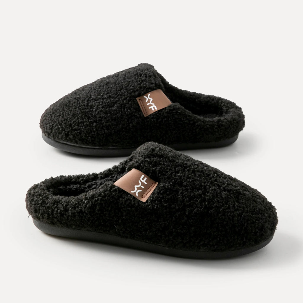All-in-one Plush Slippers Women Non-slip Indoor Winter House Shoes