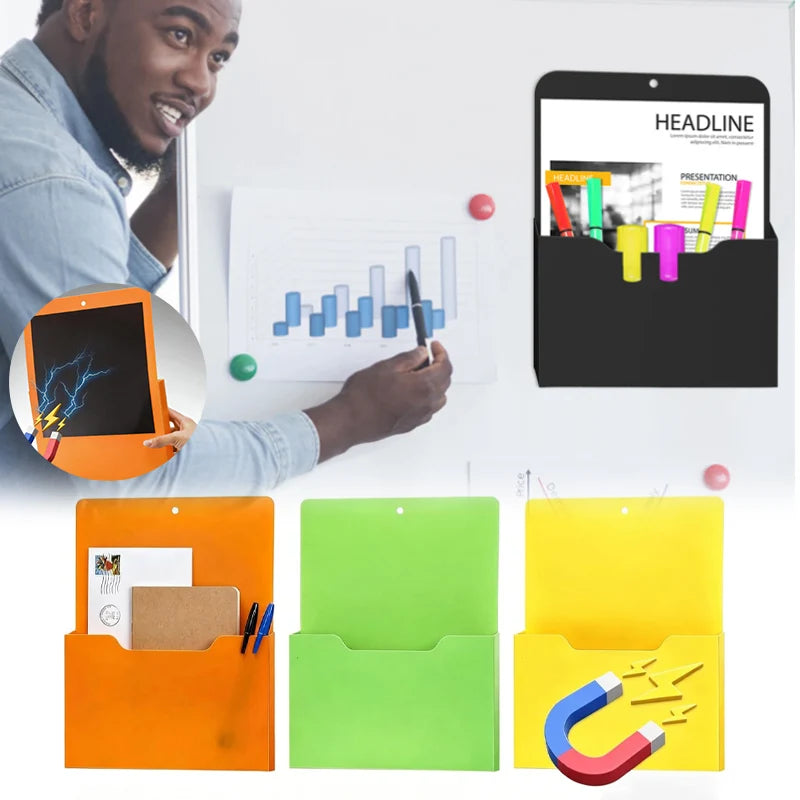 Magnetic Wall Mount File Holder Box Strong Magnet Storage Organizer