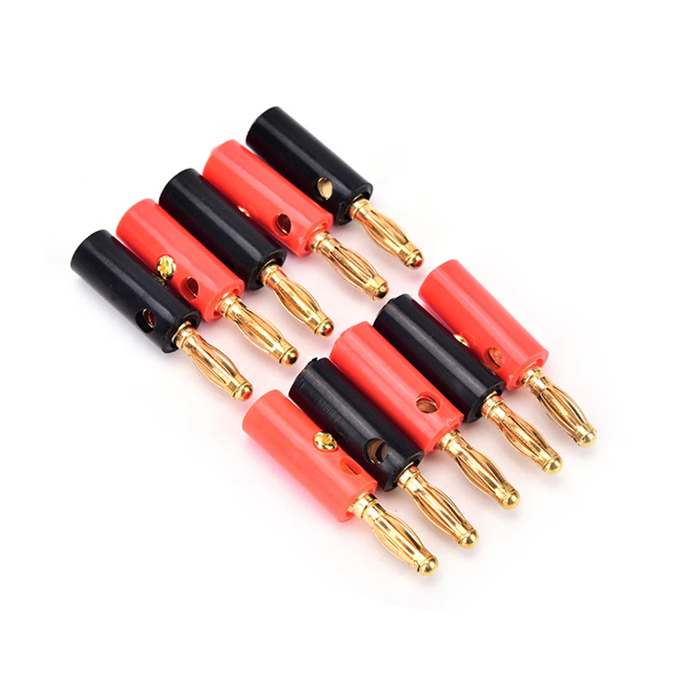 Lot Audio Speaker Screw Banana Gold Plate Plug Connector Black Red