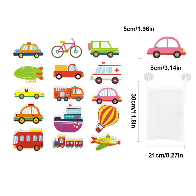 Transportation Vehicle Bath Toys Bathtub Bathroom Kids Water Colorful Zpaxo