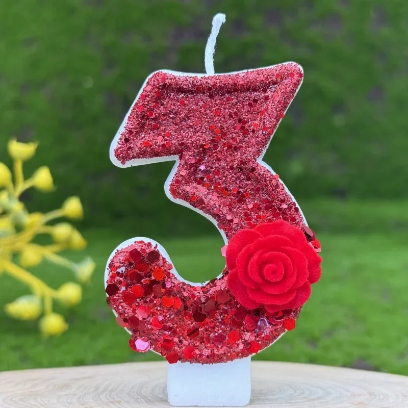 Digital Birthday & Rose Cake Candles – Party & Wedding Decor Cake Decoration Candles Zpaxo 3