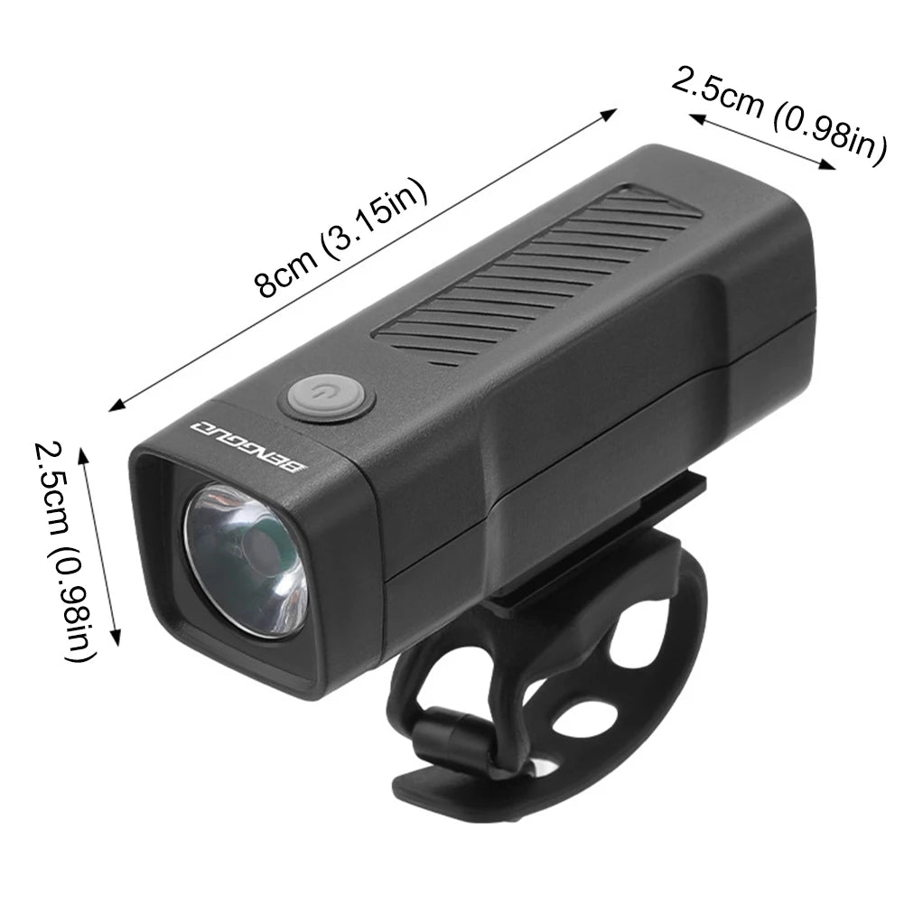 Bike Front Light USB Rechargeable Handlebar Waterproof Cycling 3