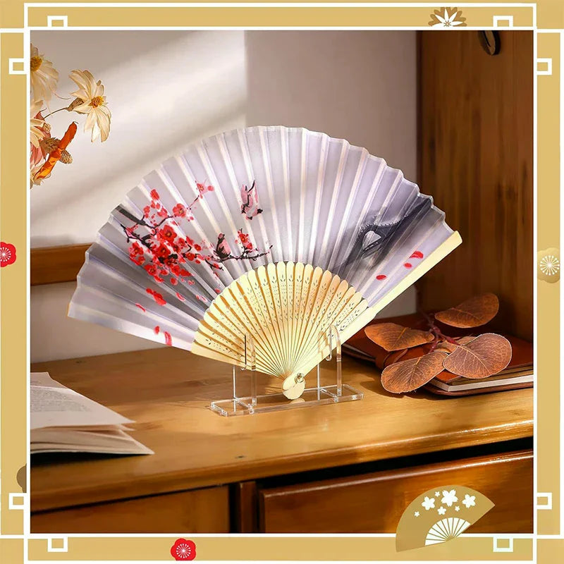 1 Acrylic Fan Display Stands Foldable Stand Holder Space-saving Desk Zpaxo