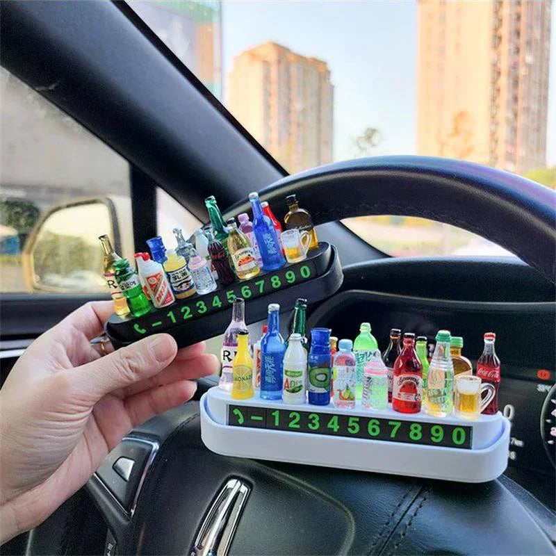 DIY Wine Bottle Parking Card – Phone Number Display Plate