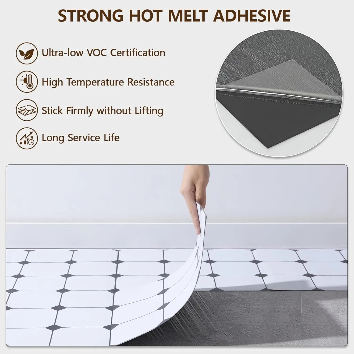 Eco-friendly Waterproof Self-adhesive Stone Grain PVC Floor Tiles