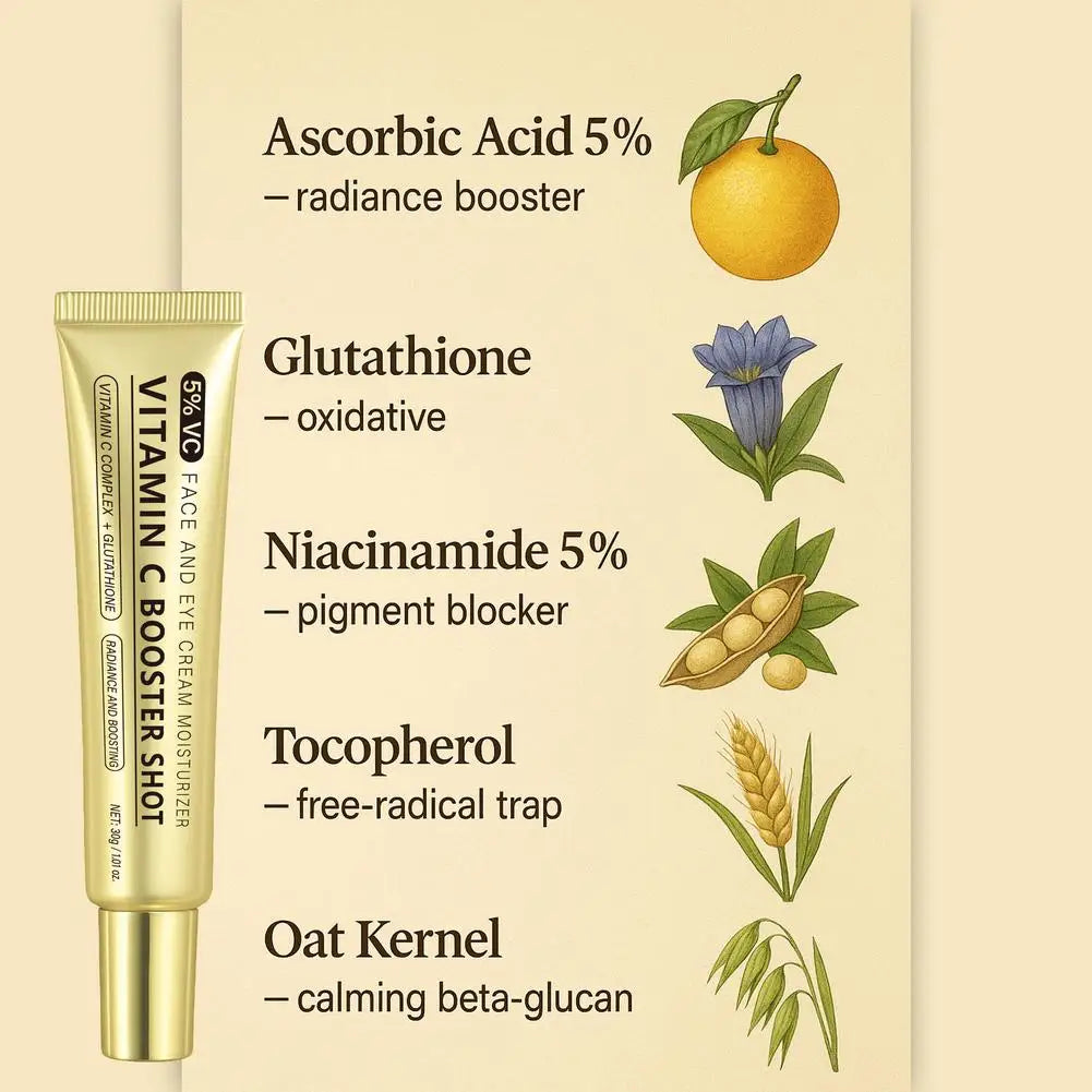 Vitamin C Booster Serum Glutathione Niacinamide V E Brightening Firming Moisturizer Hydrating Lightweight Serum for Face Care Zpaxo