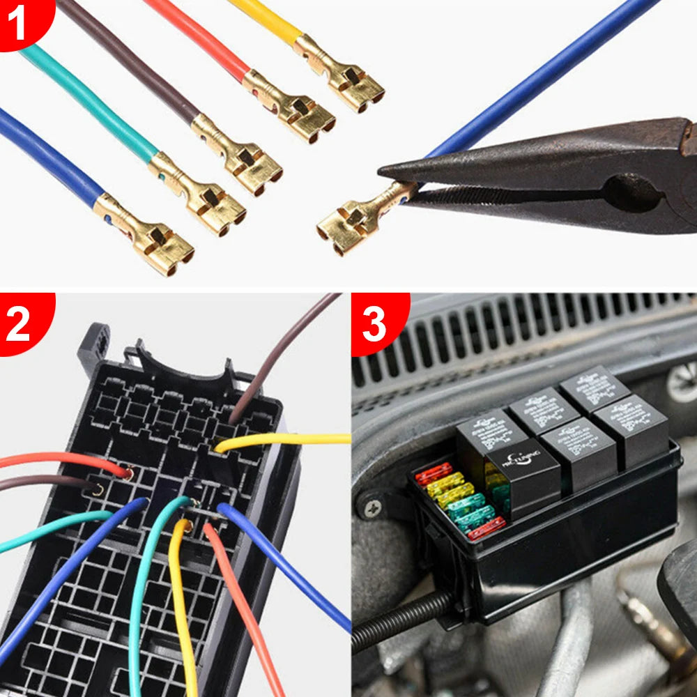 6 Way Fuse Relay Box Black Holder Block Circuit Protector Terminal