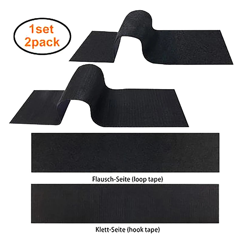 2-Pack Frameless Adhesive License Plate Holder – Weatherproof Black