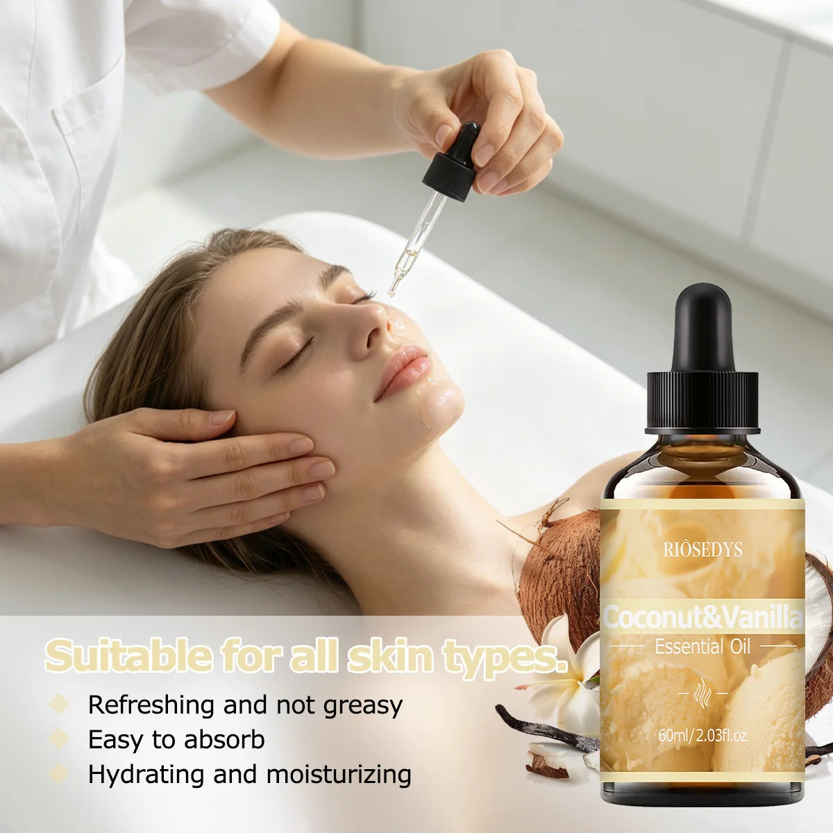 COCONUT VANILLA ESSENTIAL OIL Has Deep Nourishing Moisturizing Zpaxo