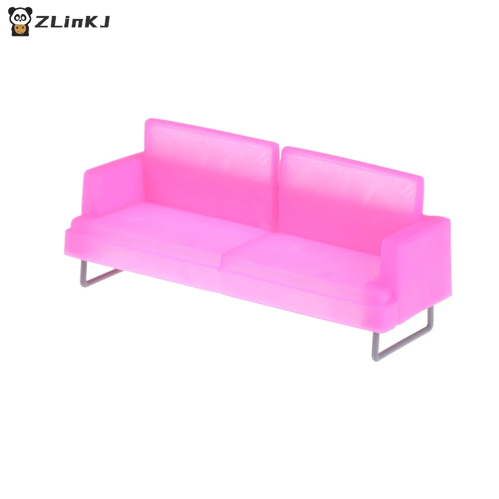 ▶1Pcs Princess Dollhouse Cute Miniature Furniture Pink Sofa Chair Model For Doll Zpaxo