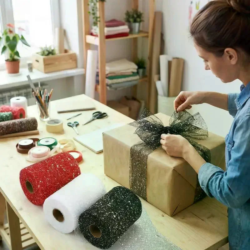 Bouquet Wrapping Gauze Snow Yarn Material Perfect for DIY Flower Packaging Handmade Gift Ideas and Celebration Decor Zpaxo