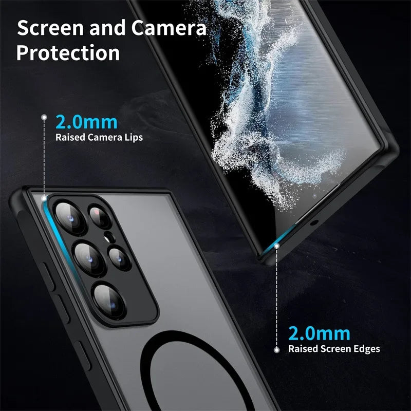 UYUXIO Kickstand Mobile Phone Case Magnetic Wireless Charge Samsung