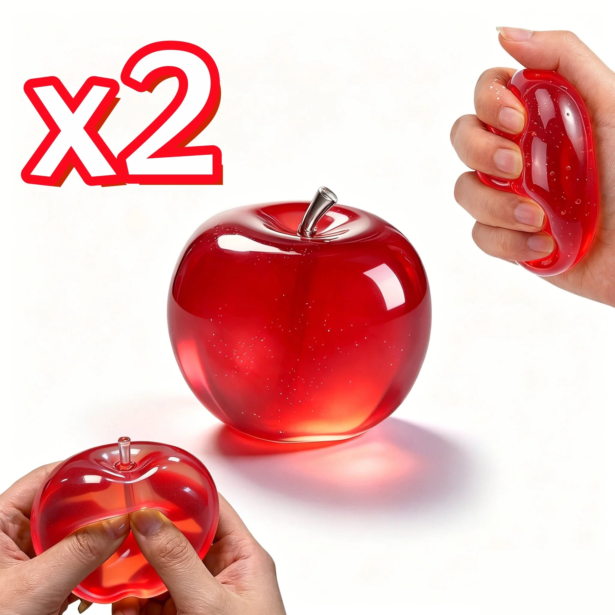 Squishy Pink Apple Stress Ball Fidget Sensory Toy – Kids & Adults Squishy Stress Ball Zpaxo Red Apple x 2 pcs