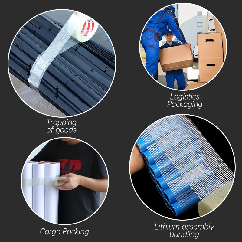 Strong Fiber Tape Filament Transparent Striped Electrical Fixed Glass