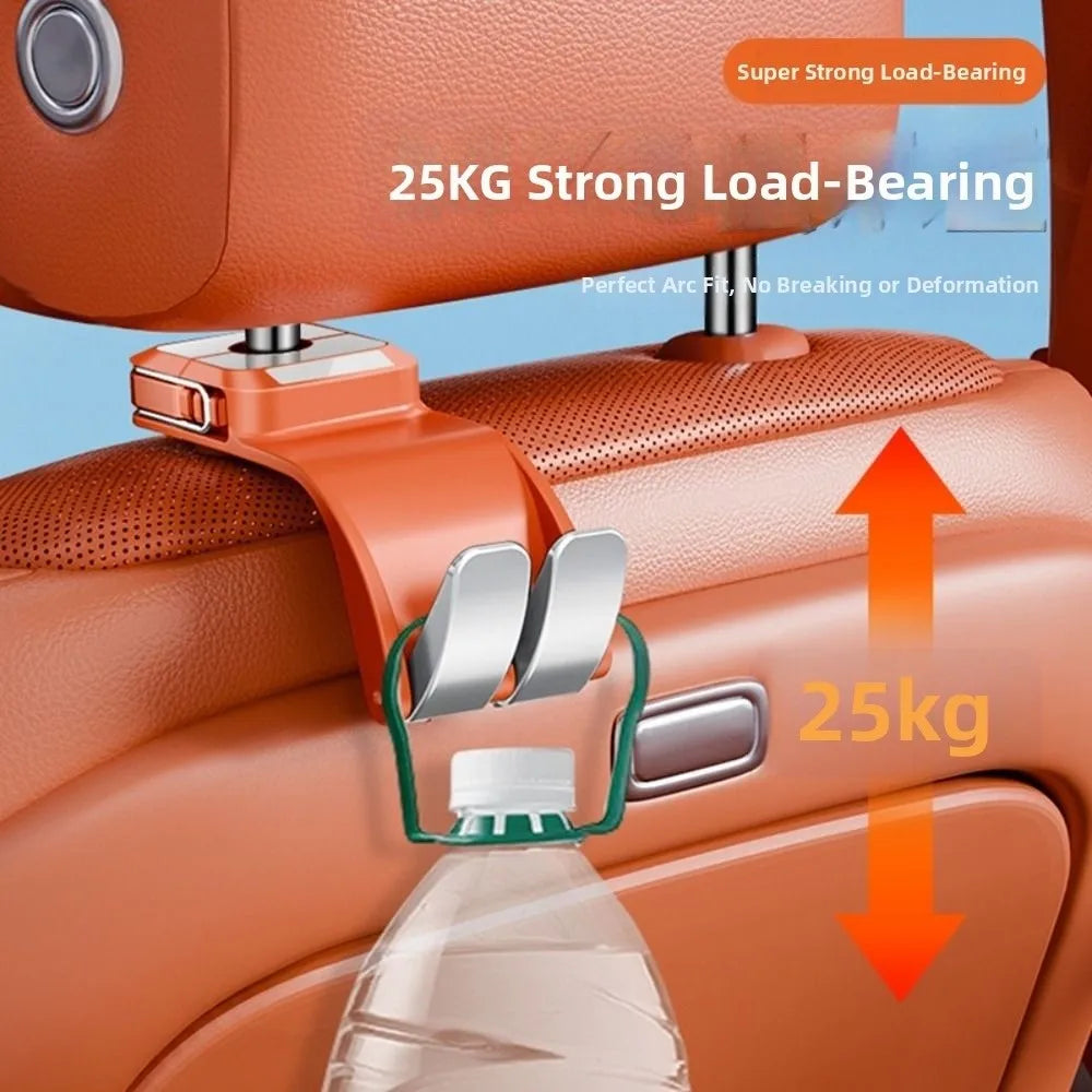 Double Hooks Car Back Seat Storage Hook Foldable Stretchable Auto Fastener Hooks Universal Strong Load-bearing Zpaxo