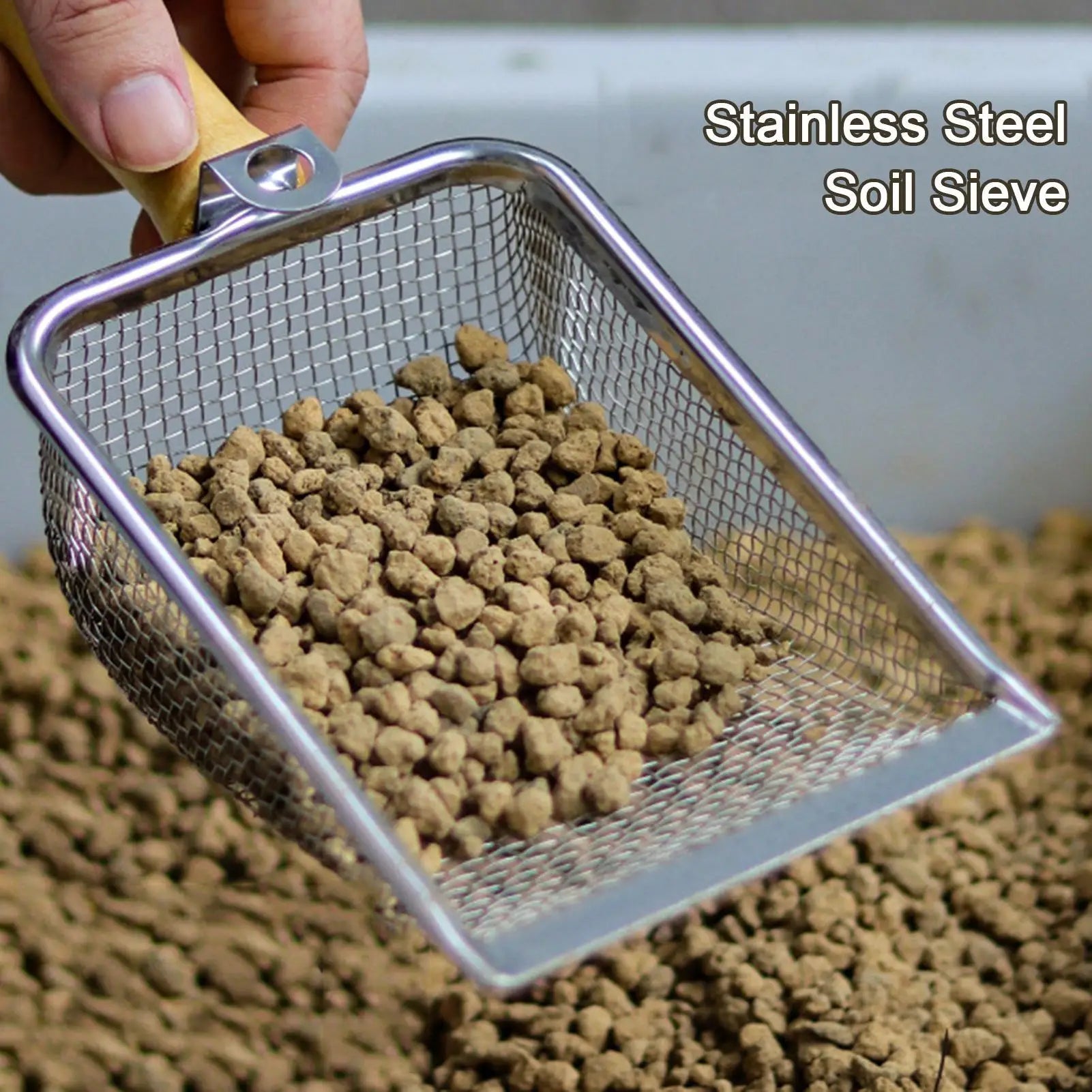 Soil Sifter Stainless Steel Garden Sieve Compost Rust Proof Hand