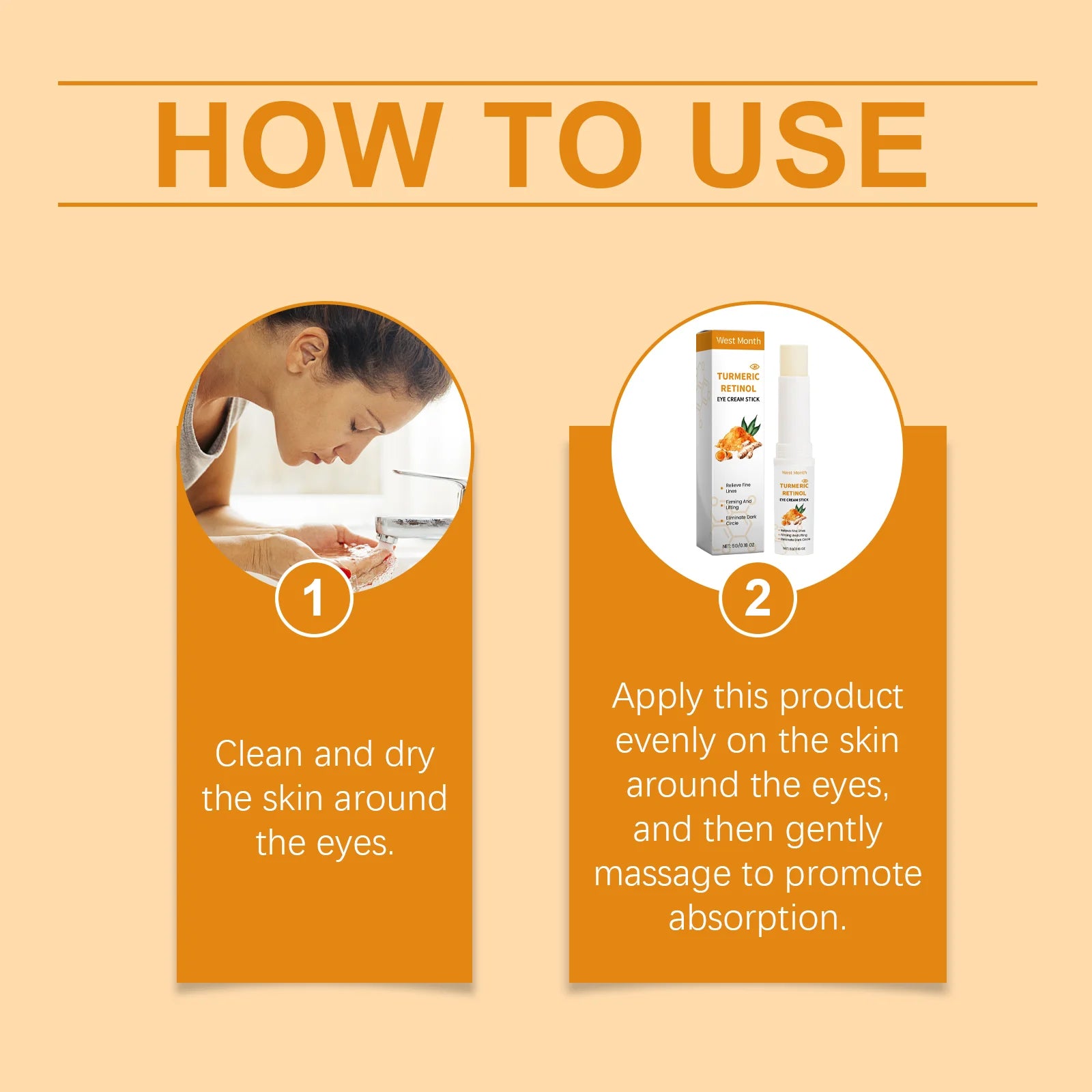 Turmeric Retinol Eye Cream Stick Remove Dark Circles Fade Fine Lines Anti Eye Bags Puffiness Lift Firming Brightening Eye Care Zpaxo