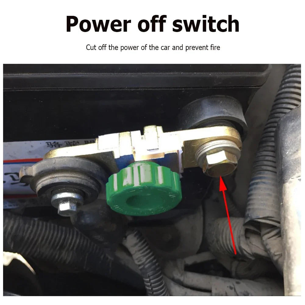 10-1PCS Battery Disconnect Isolator Cut Off Switch 12V 24V 17MM Car Battery Power-off Standard Negative Terminal Car Accessories Zpaxo