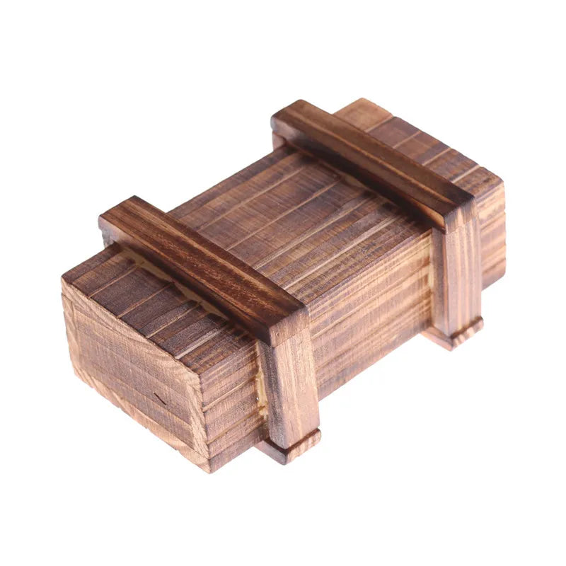 Brain Teaser Kids Magic Compartment Wooden Puzzle Box Secret Drawer Zpaxo One Size