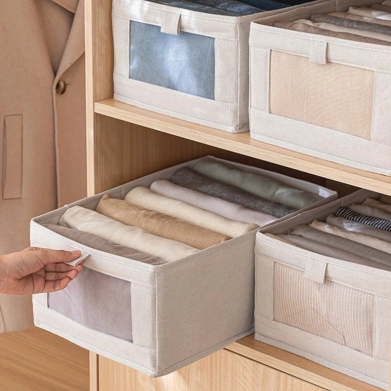 Foldable Fabric Clothes Storage Box – Wardrobe & Drawer Organizer Fabric Storage Box Zpaxo