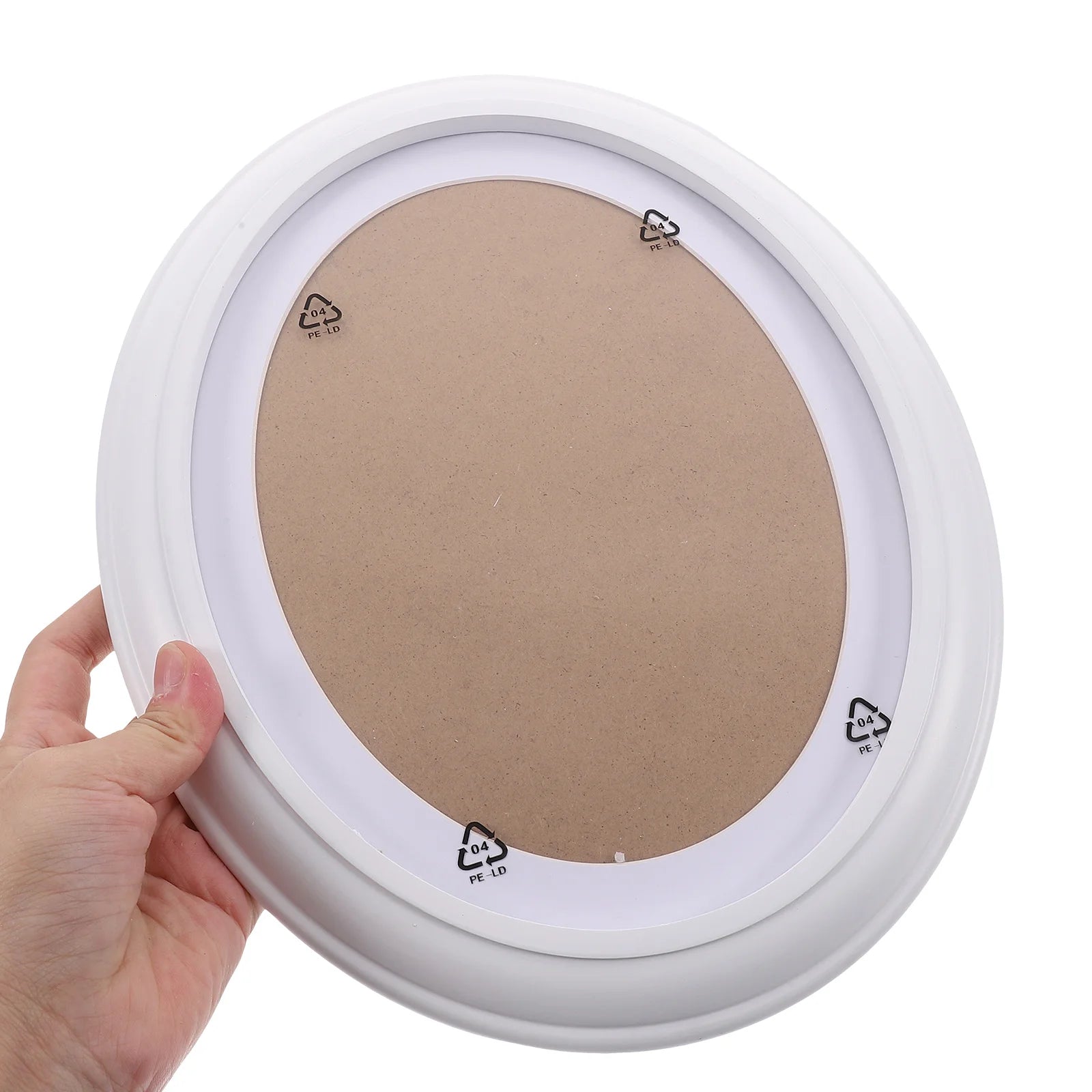 Solid Wood Oval Picture Frame Distressed White Wall Hanging Decor