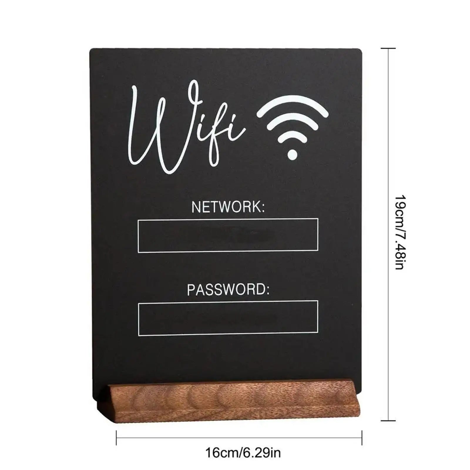 WiFi Password Sign Holder – Acrylic & Wood Desktop Stand Desktop Sign Holder Zpaxo