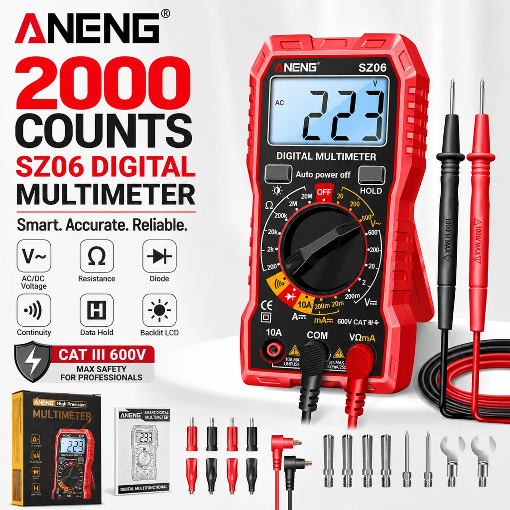 ANENG SZ06 Multimeter 2000 Diode Counts Digital AC DC Voltage Current