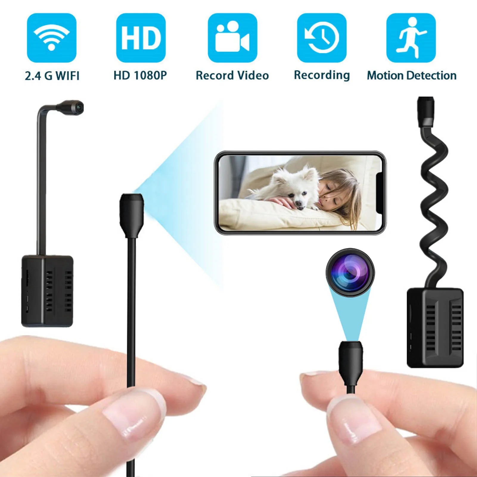 Mini WIFI Camera Small Adjustable Snake Lens Security Home