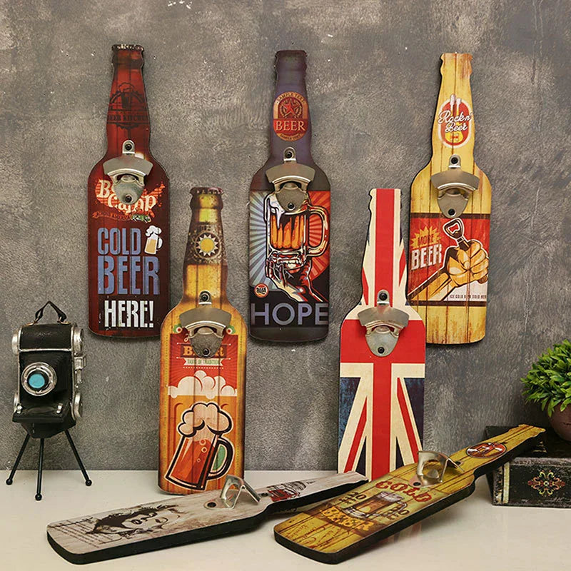 Home Creative Bottle Opener Restaurant Wall Decoration Bar Barbecue Zpaxo