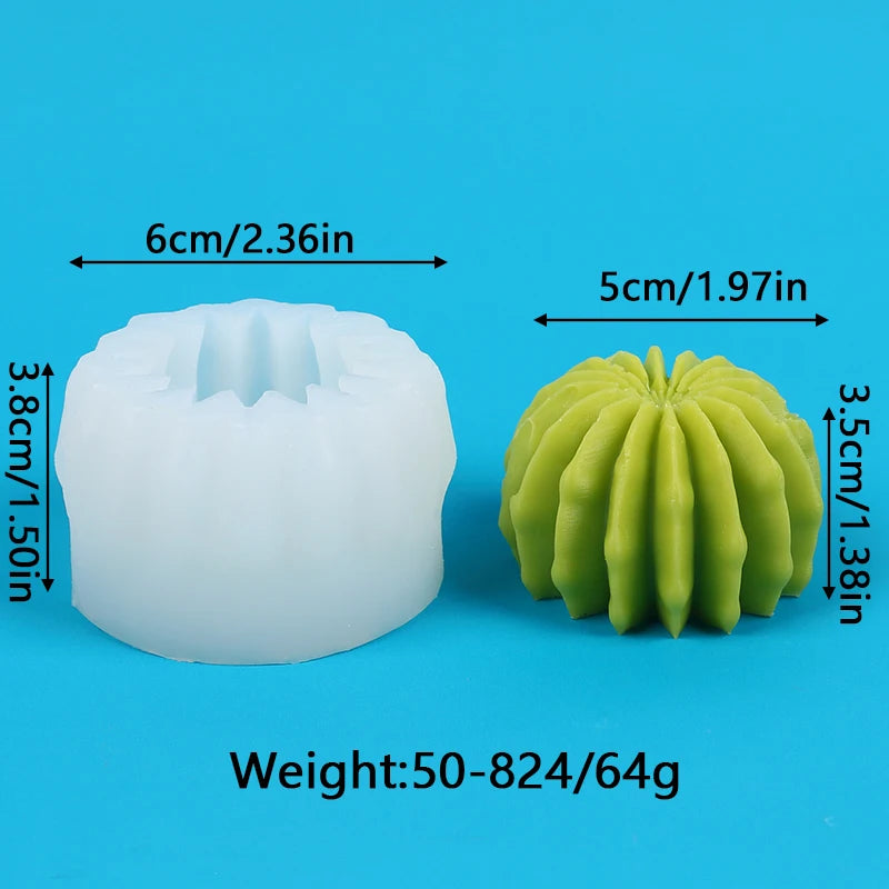 Succulents Candle Silicone Mold 3D Cactus Succulent Plants Soap Aroma