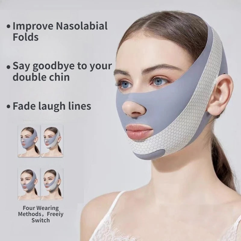 Face-Lift With Sleep Face V Shaper Facial Slimming Bandage Relaxation Shape Lift Reduce Double Chin Face Thining Band Massage Zpaxo