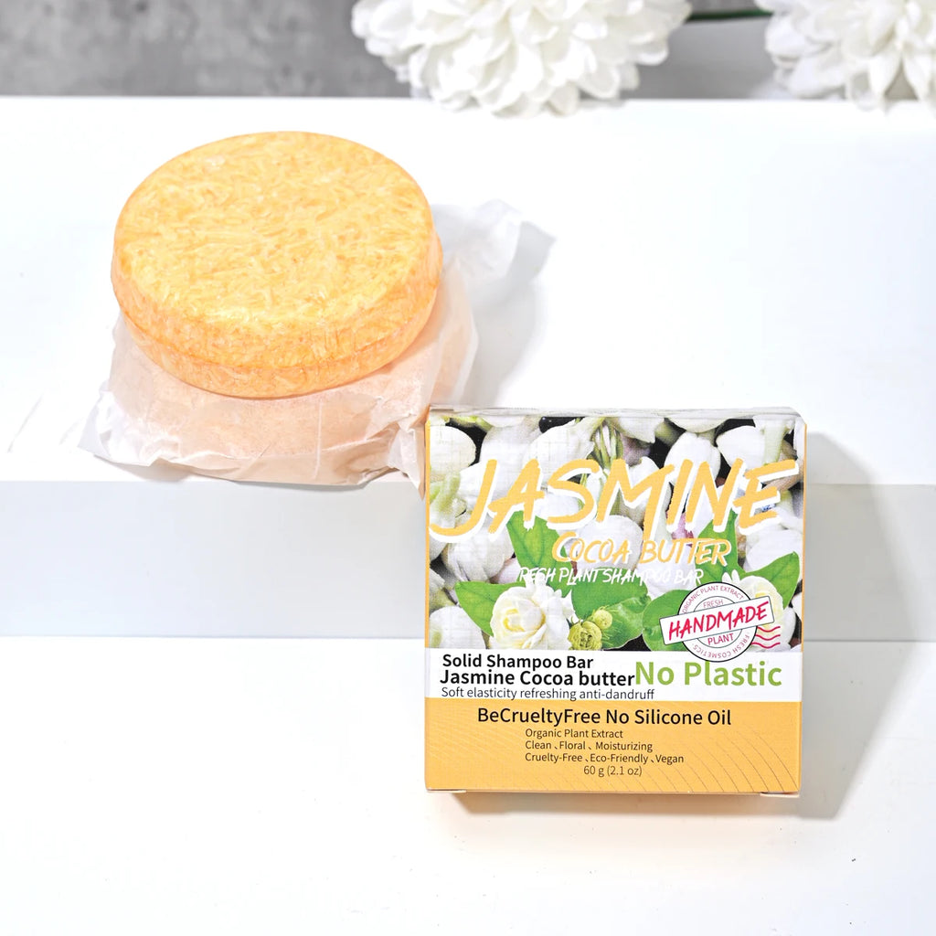 Jasmine Scented Handmade Shampoo Solid Shampoo Stick Plant Essential Oil Soap Oil Control And Refreshing Soap Zpaxo