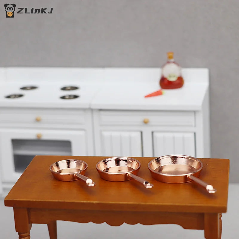1 12 Dollhouse Miniature Frying Pan Casserole Metal Cookware Kitchen Zpaxo