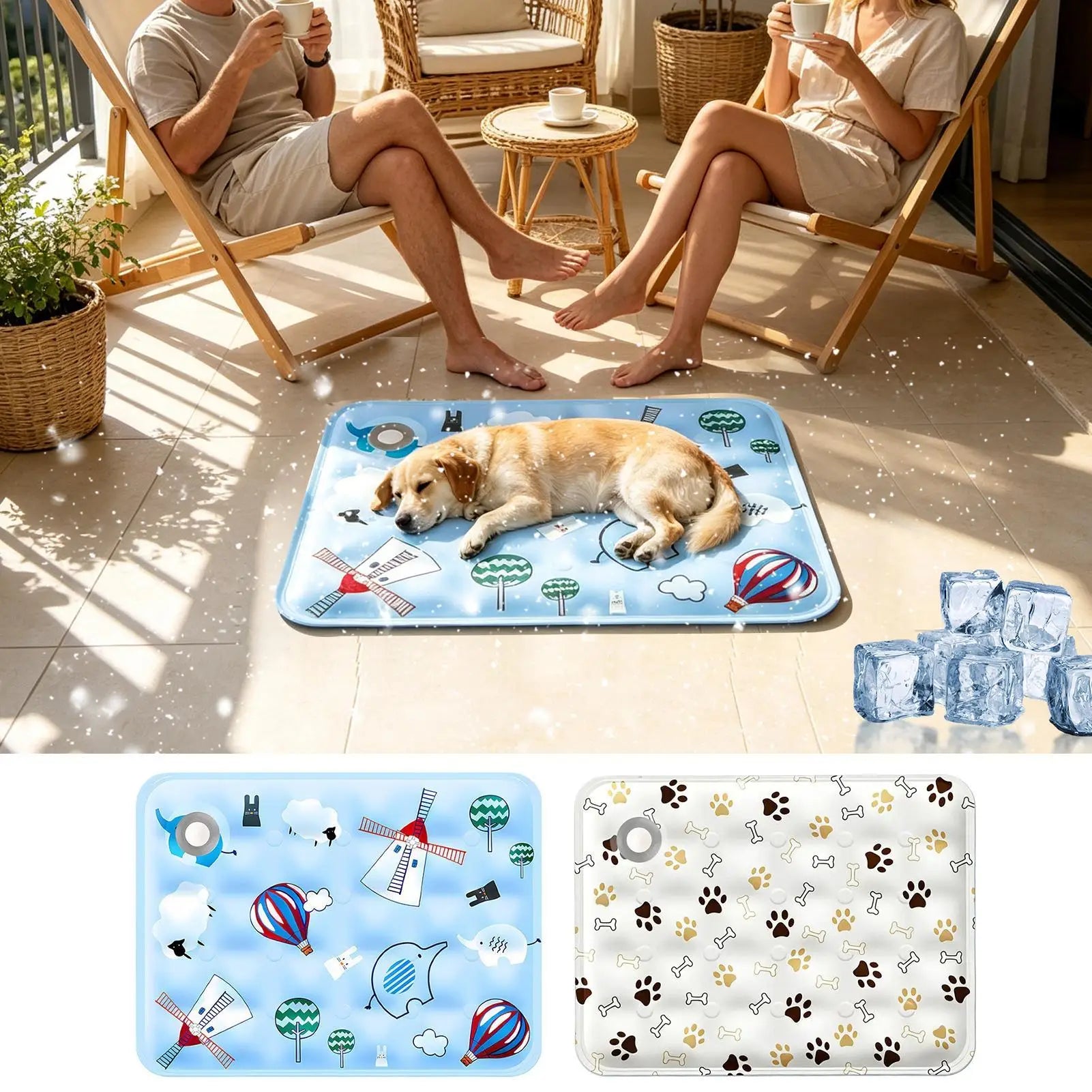 Pet Cooling Mat Hot Summer Moisture-Resistant Cushion Dog Cooling Mat Water-filled Pad For Sleeping Resting Travel Shelter Zpaxo