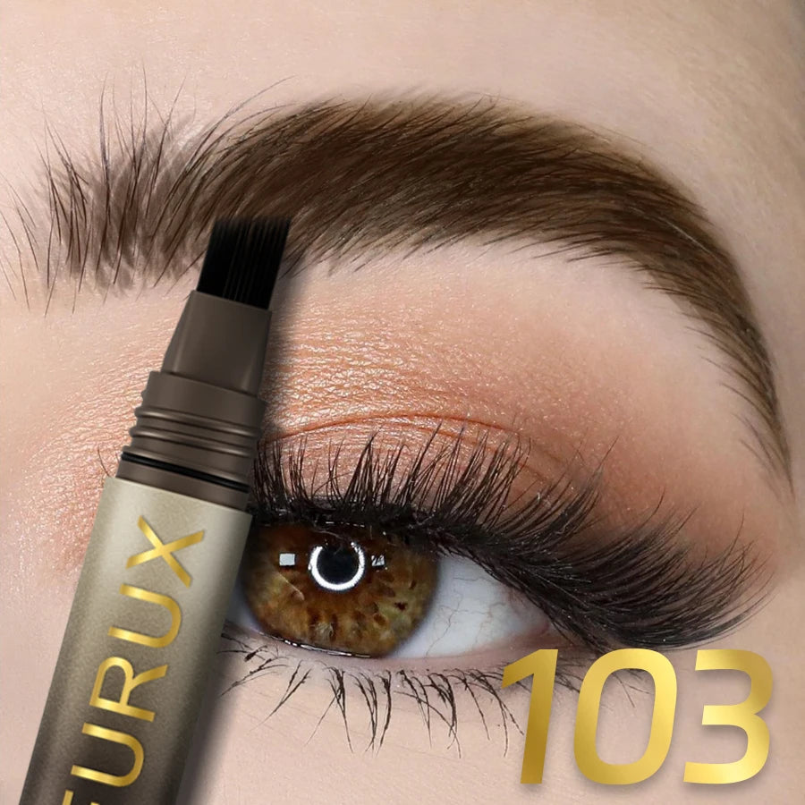 3-Color Wild Eyebrow Pencil Square Angled Brush Velvet 3D Brow Dye