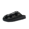Lace-up Flat Slippers Women's Summer 2026 Open Toe Metal Buckle Zpaxo black 36