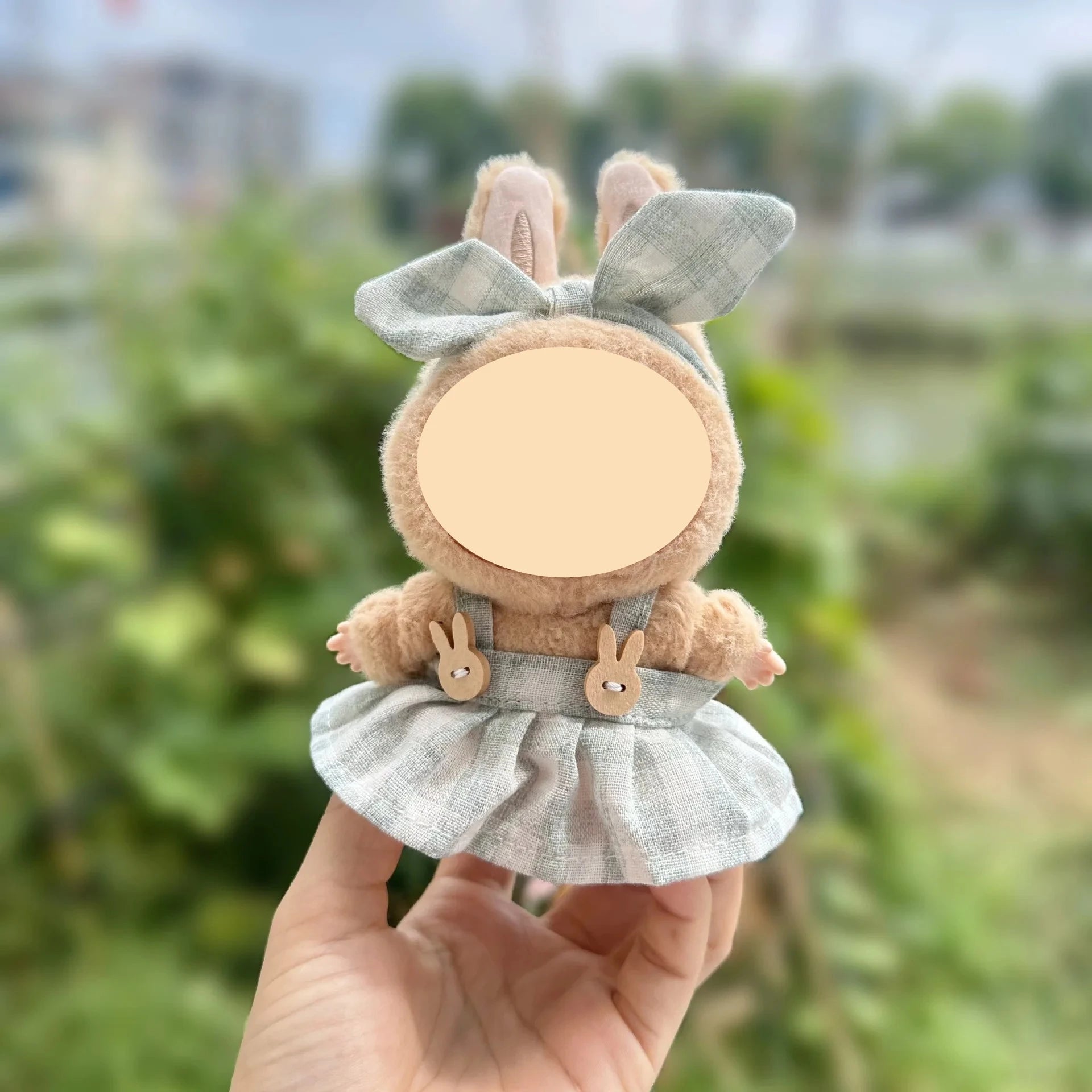 17cm Labubu & K-Pop Idol Mini Plush Doll Clothes Outfit Set Plush Doll Clothes Zpaxo GREEN set NO DOLL