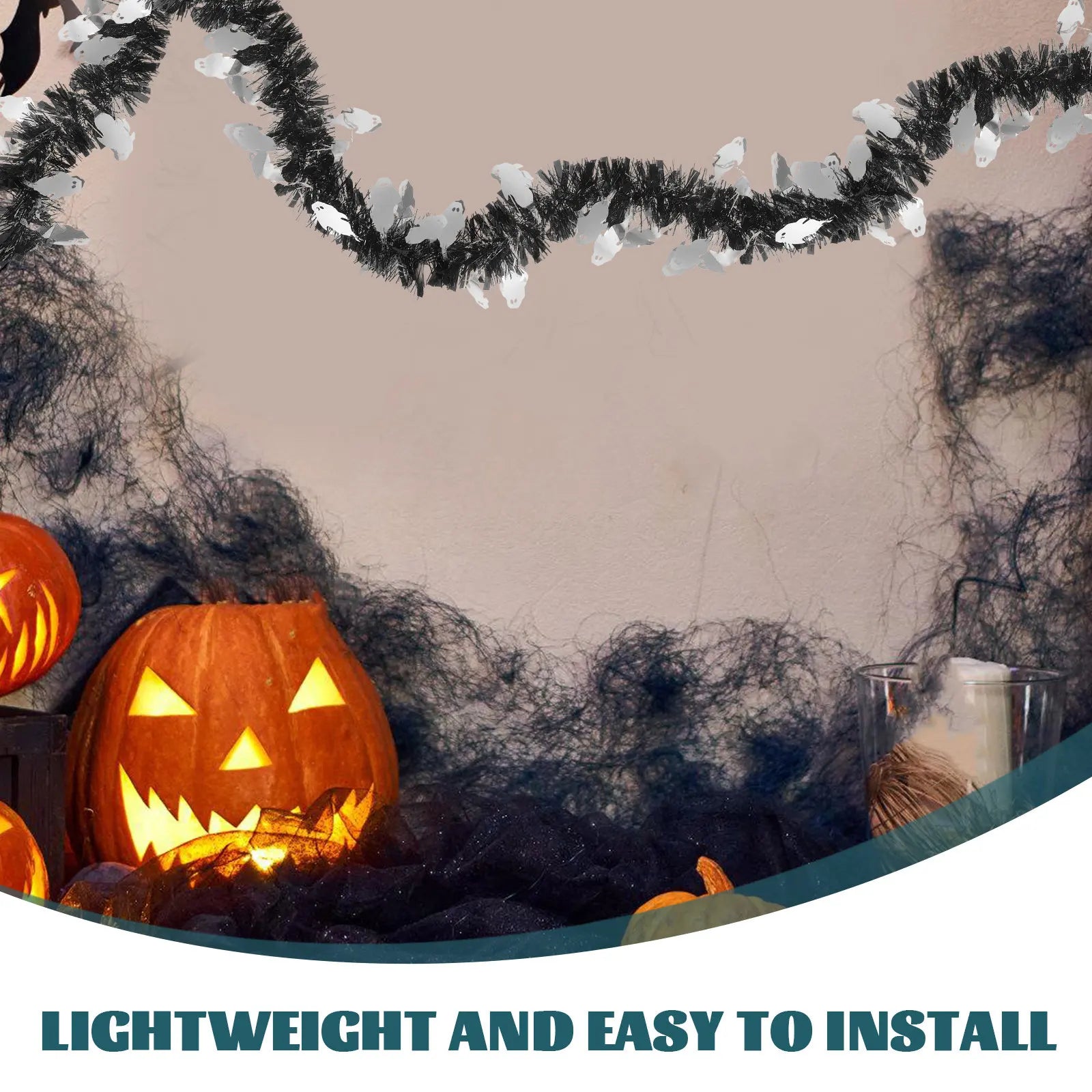 Halloween Tinsel Garland 6 56ft Glittery Spooky Hanging Decoration