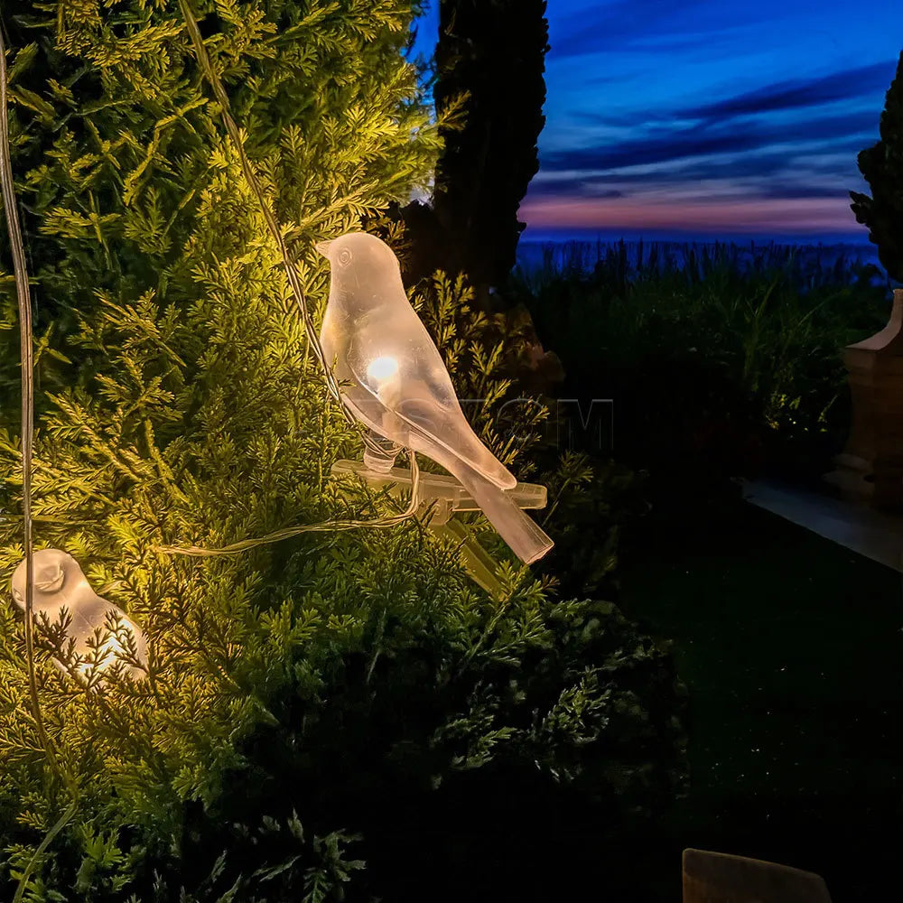 Solar Powered Waterproof Outdoor Bird String Lights Decorative
