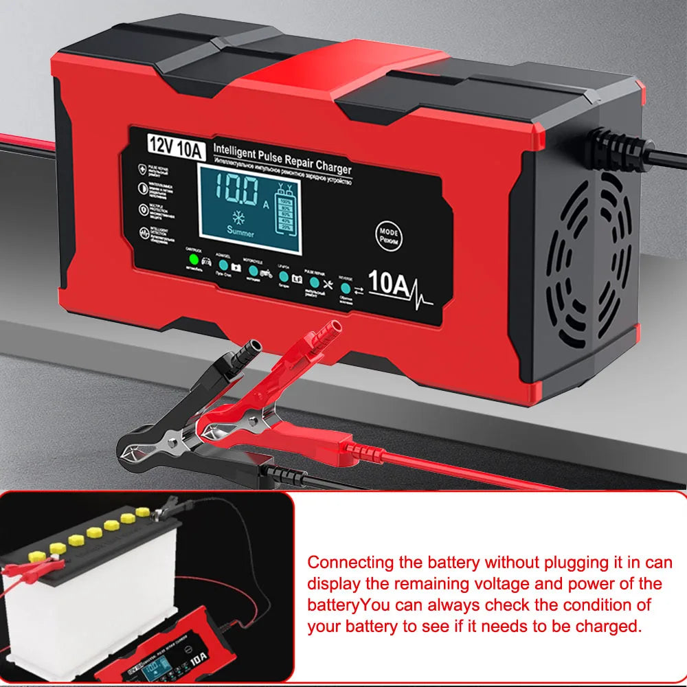 Digital LCD Display Car Battery Charger Pulse Repair Smart Charging