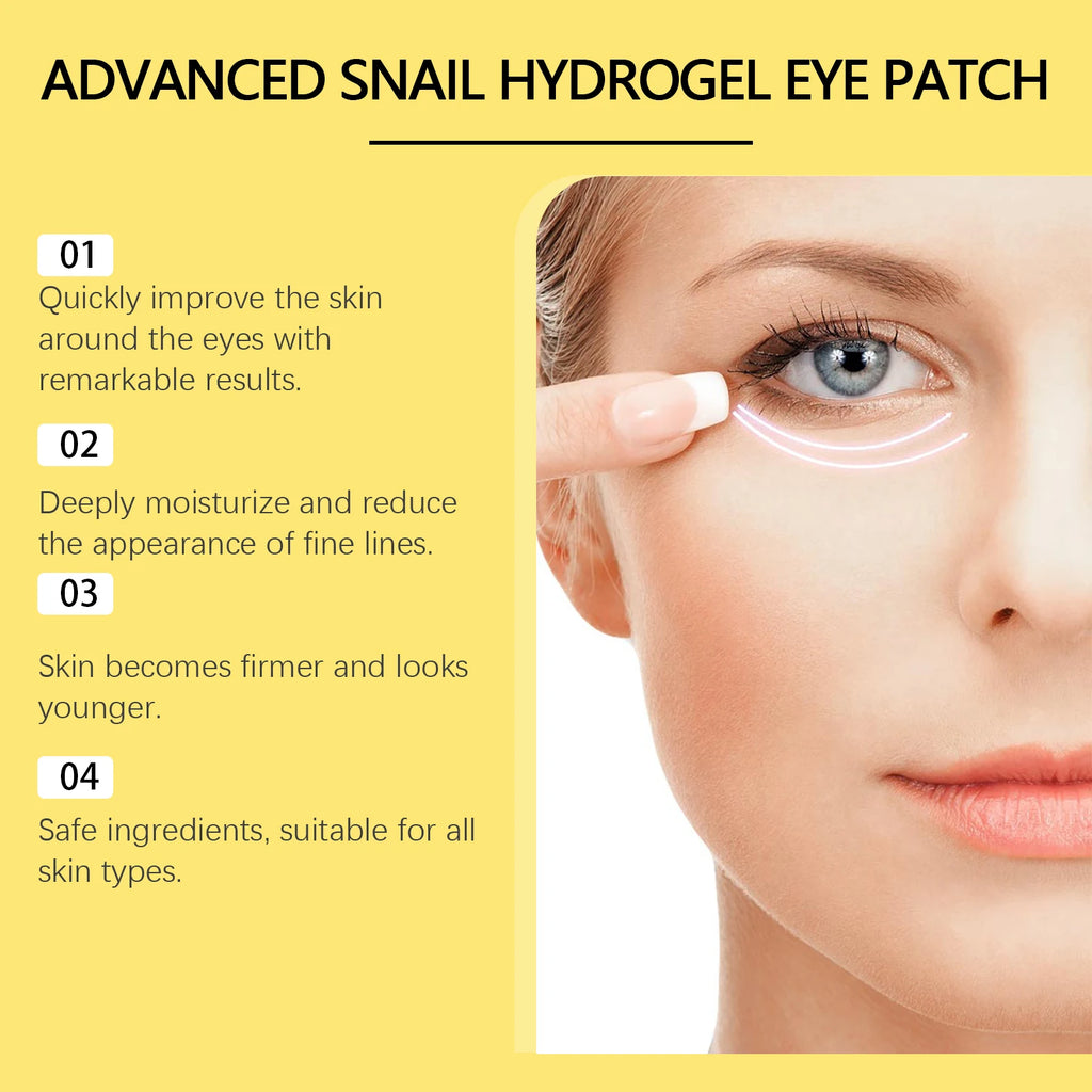 Firming Eye Patches Snail W-rinkles Remover Anti Dark Circles Puffiness Reduce Fine Lines Nourish Mask Moisturizing Eye Patches Zpaxo