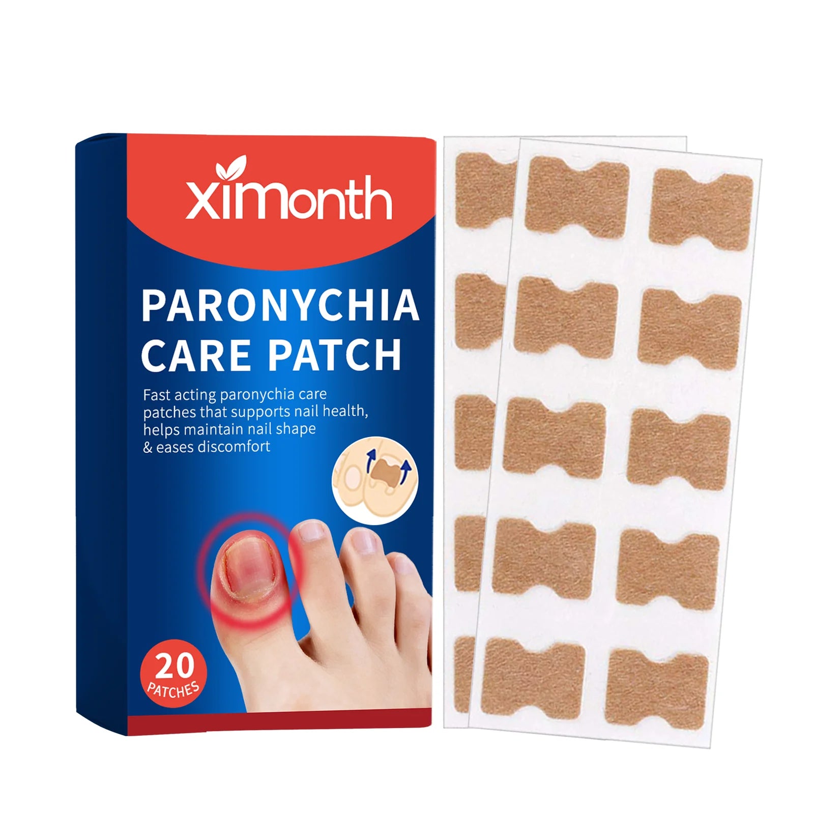 20pcs Nail Care Patches Soothing Lightweight Breathable Patch Relieve Nail Discomfort Dry Skin Remedy Hand Foot Care 4x9cm Zpaxo 20Pcs