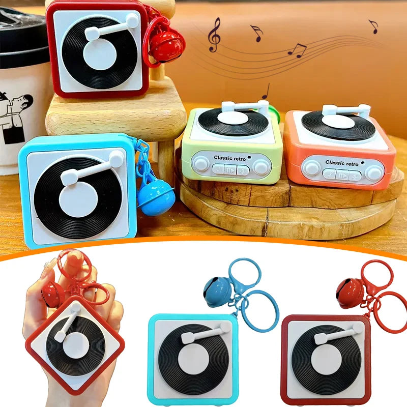 2025 Retro Record Player Keychain Mini Phonograph Can Toy Bag Pendant